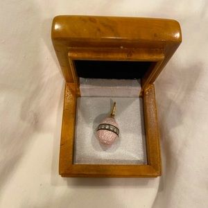 18k gold, silver Faberge style egg charm/pendant